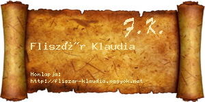 Fliszár Klaudia névjegykártya