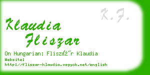 klaudia fliszar business card